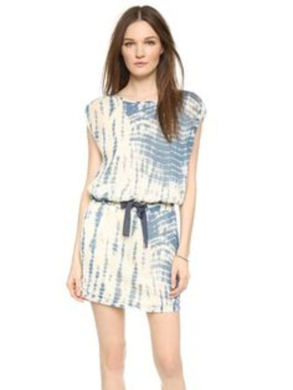 Maison Scotch Summer Dress in Tie Dye Blue Cream, Size S